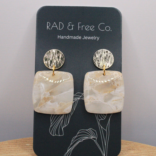 Gold and White Marble Drops