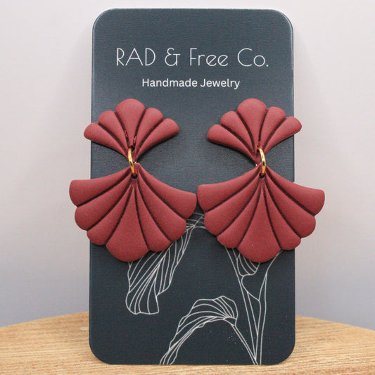 Red Fan Earrings